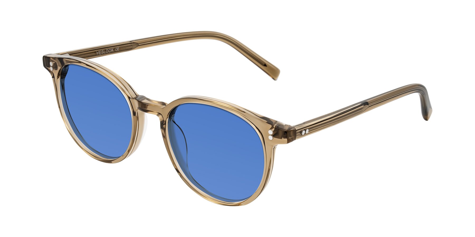 Angle of Haharou in Light Brown with Blue Tinted Lenses