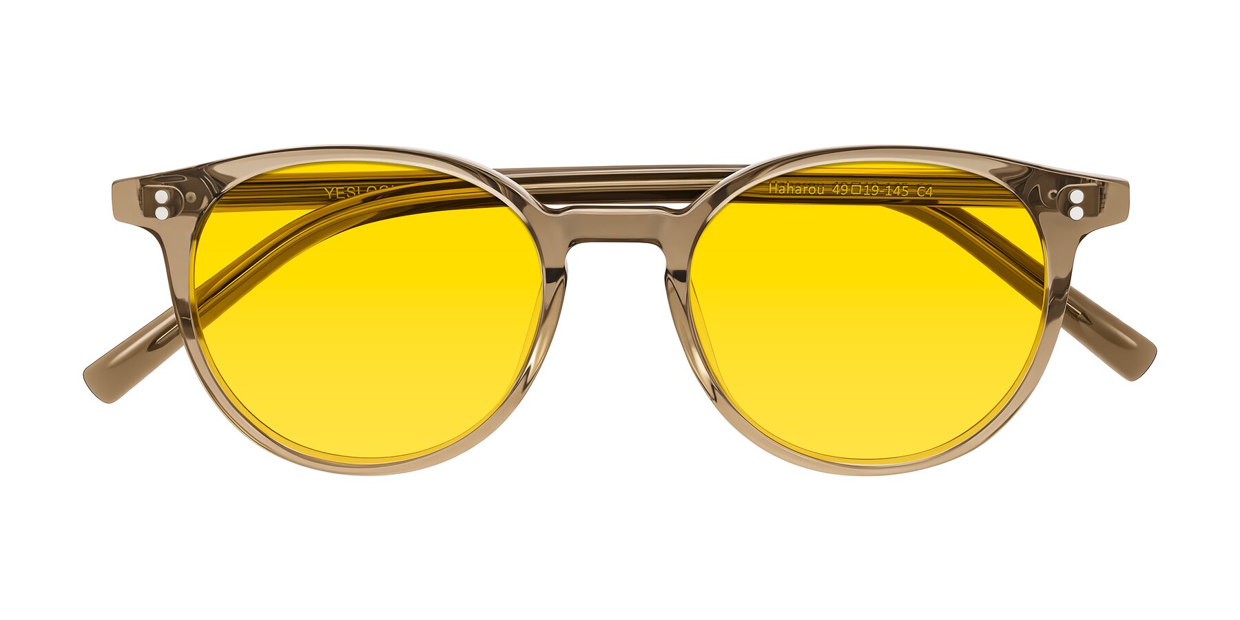 Folded Front of Haharou in Light Brown with Yellow Tinted Lenses