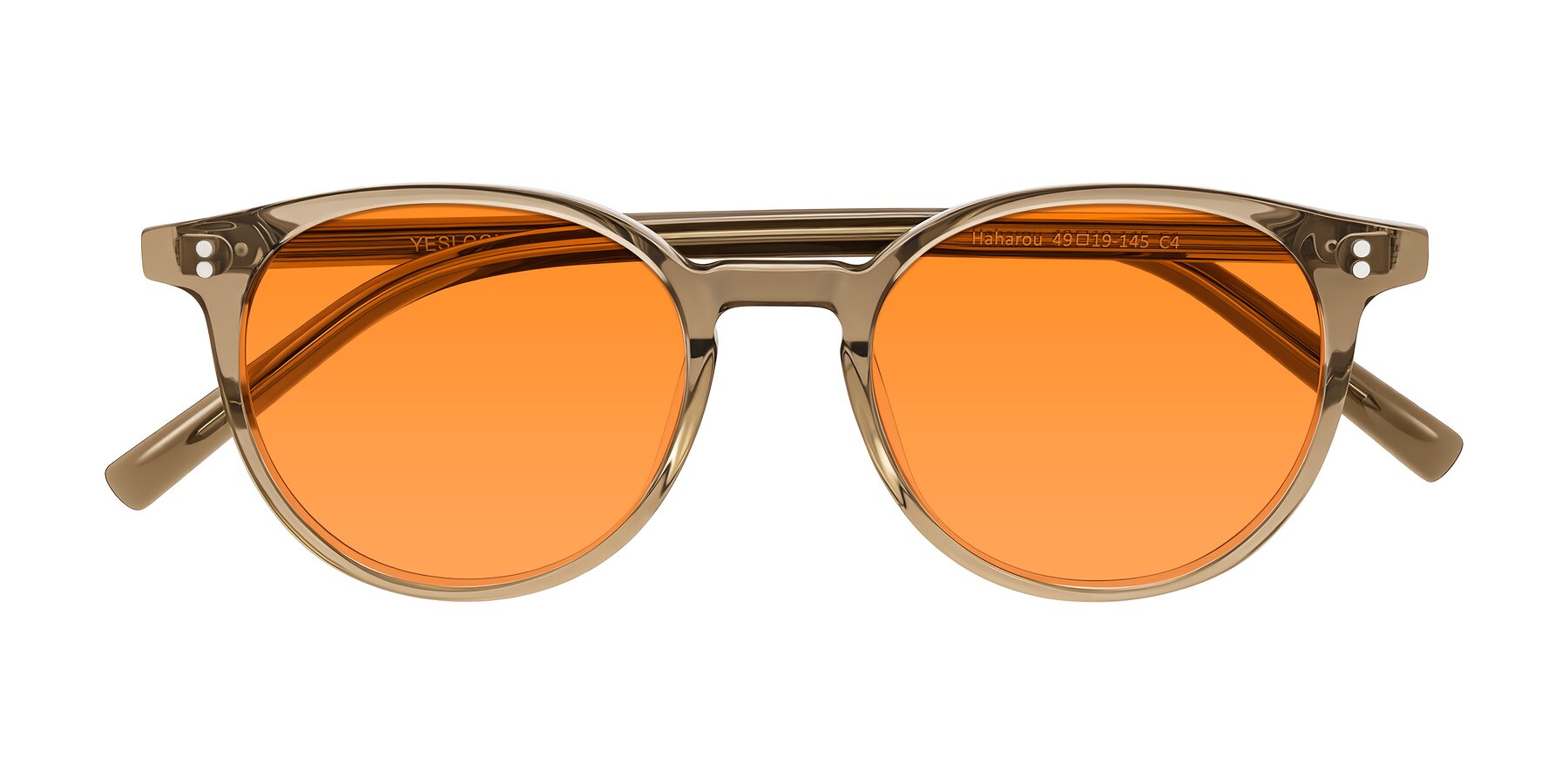 Folded Front of Haharou in Light Brown with Orange Tinted Lenses