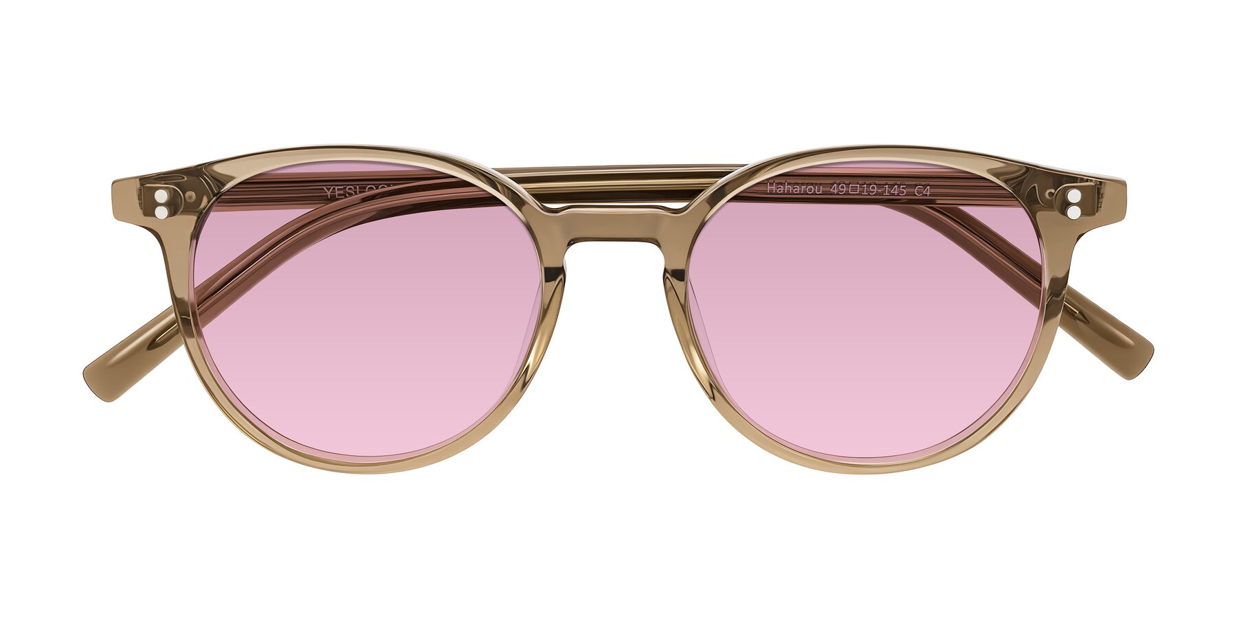 Folded Front of Haharou in Light Brown with Light Wine Tinted Lenses