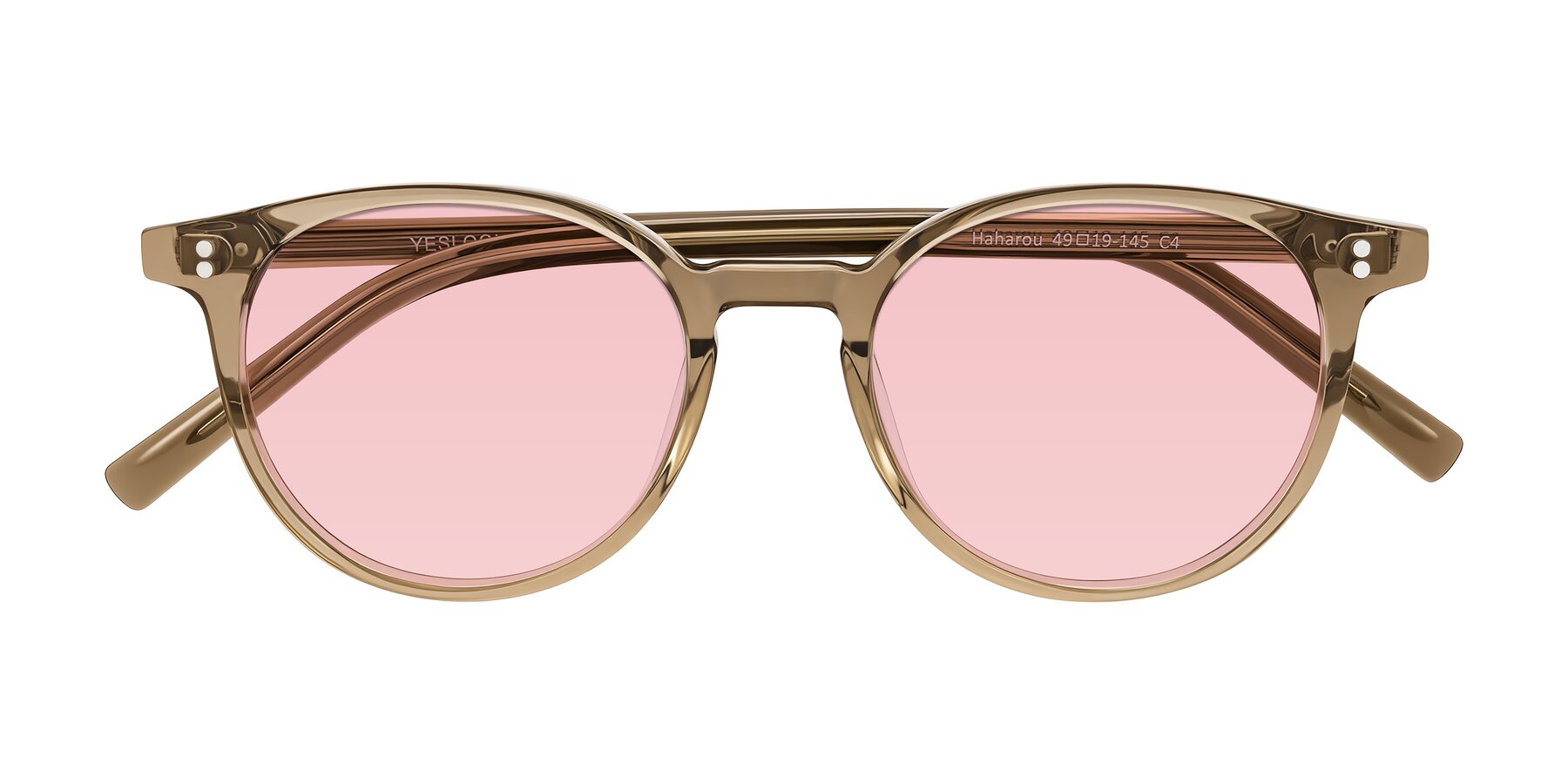 Folded Front of Haharou in Light Brown with Light Garnet Tinted Lenses