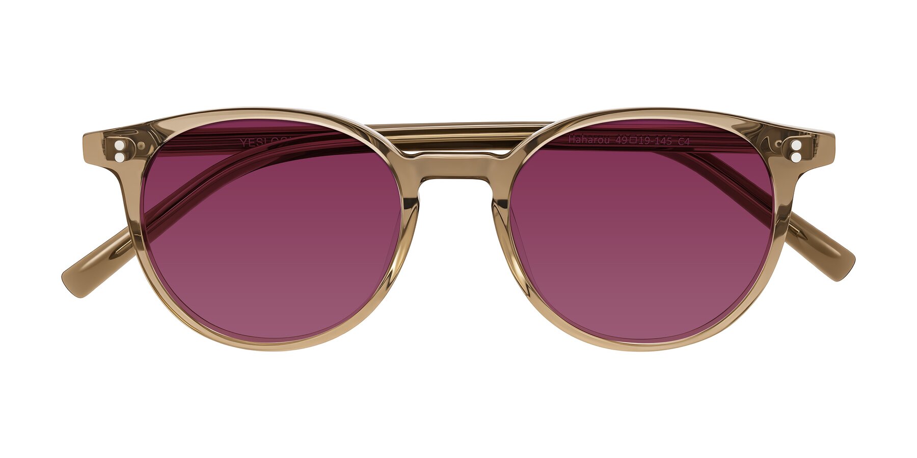 Folded Front of Haharou in Light Brown with Wine Tinted Lenses