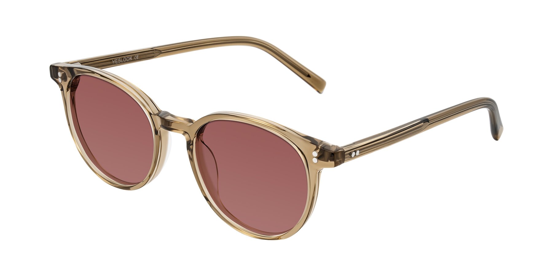 Angle of Haharou in Light Brown with Garnet Tinted Lenses