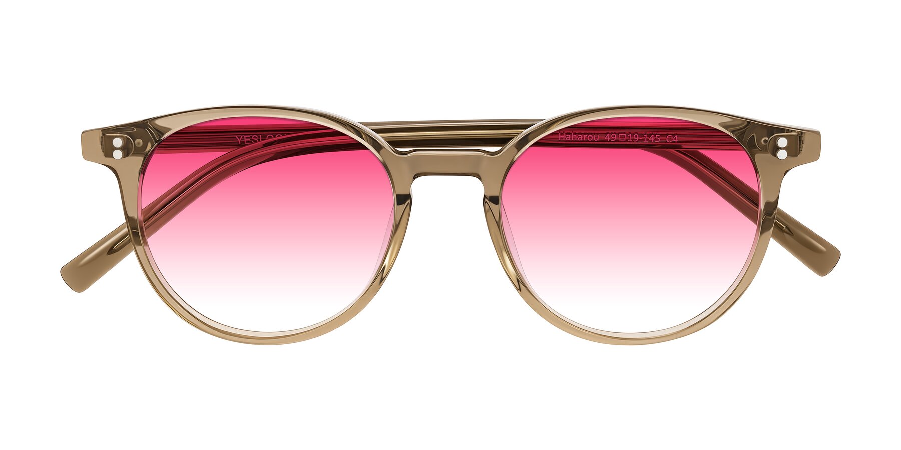 Folded Front of Haharou in Light Brown with Pink Gradient Lenses