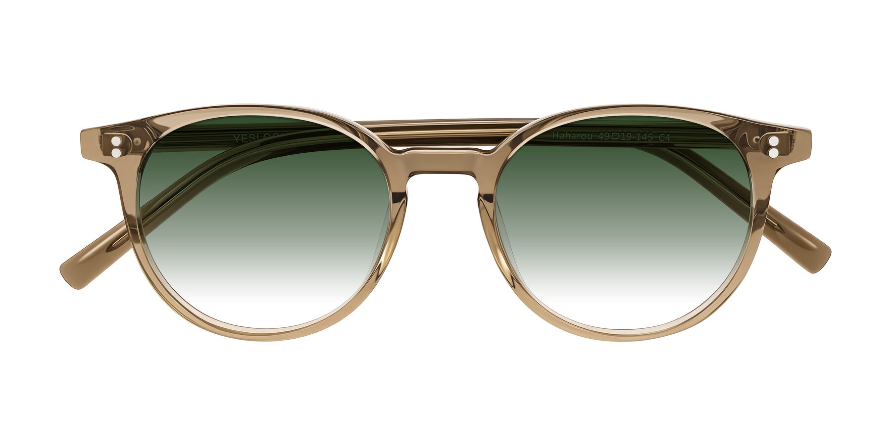 Folded Front of Haharou in Light Brown with Green Gradient Lenses