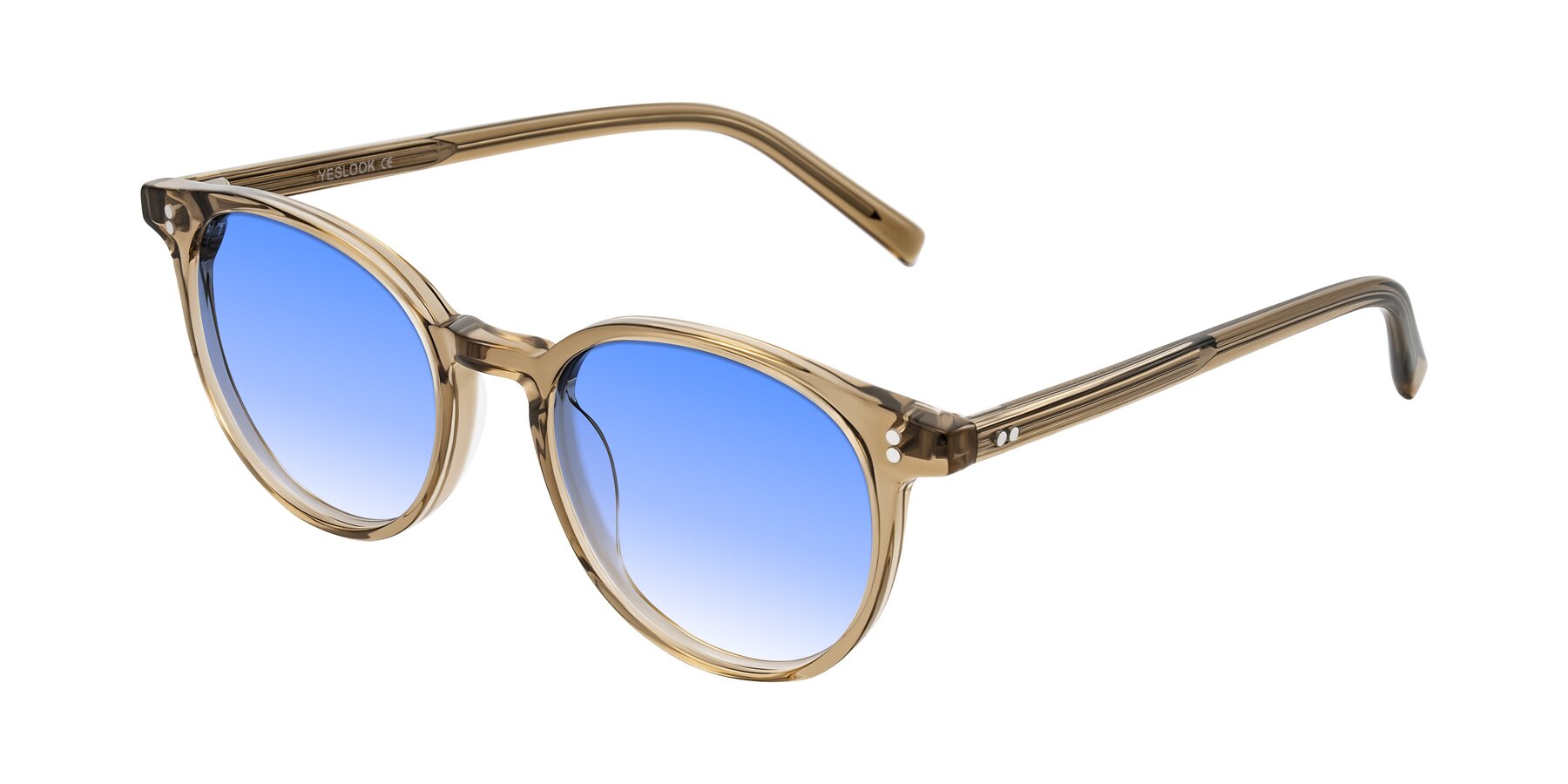 Angle of Haharou in Light Brown with Blue Gradient Lenses