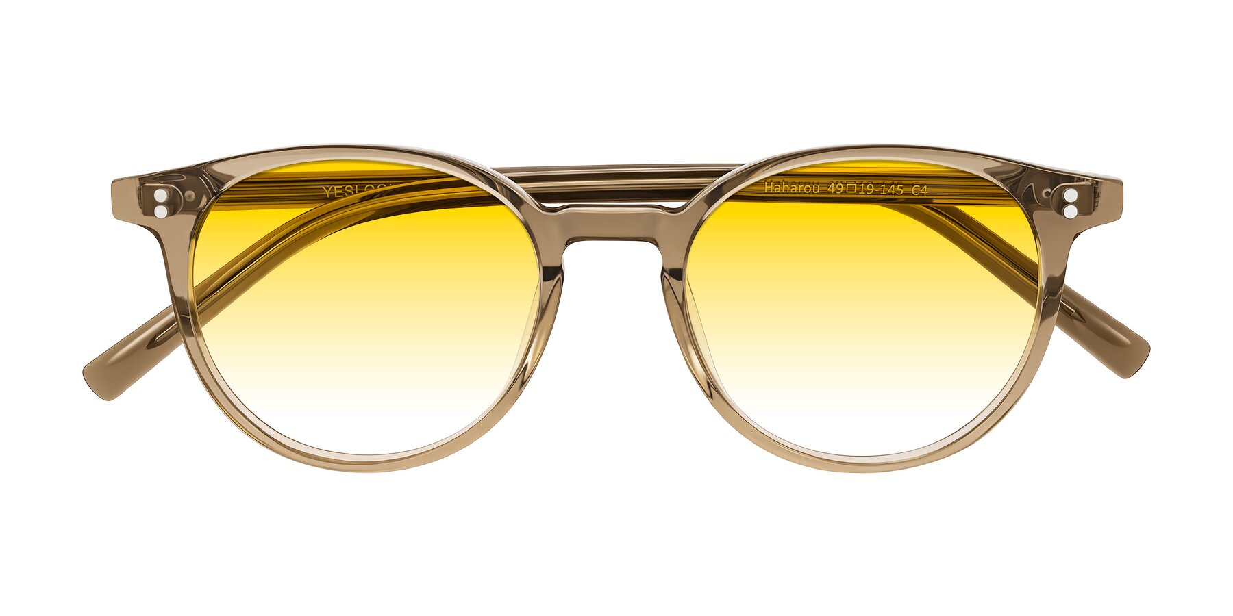 Folded Front of Haharou in Light Brown with Yellow Gradient Lenses