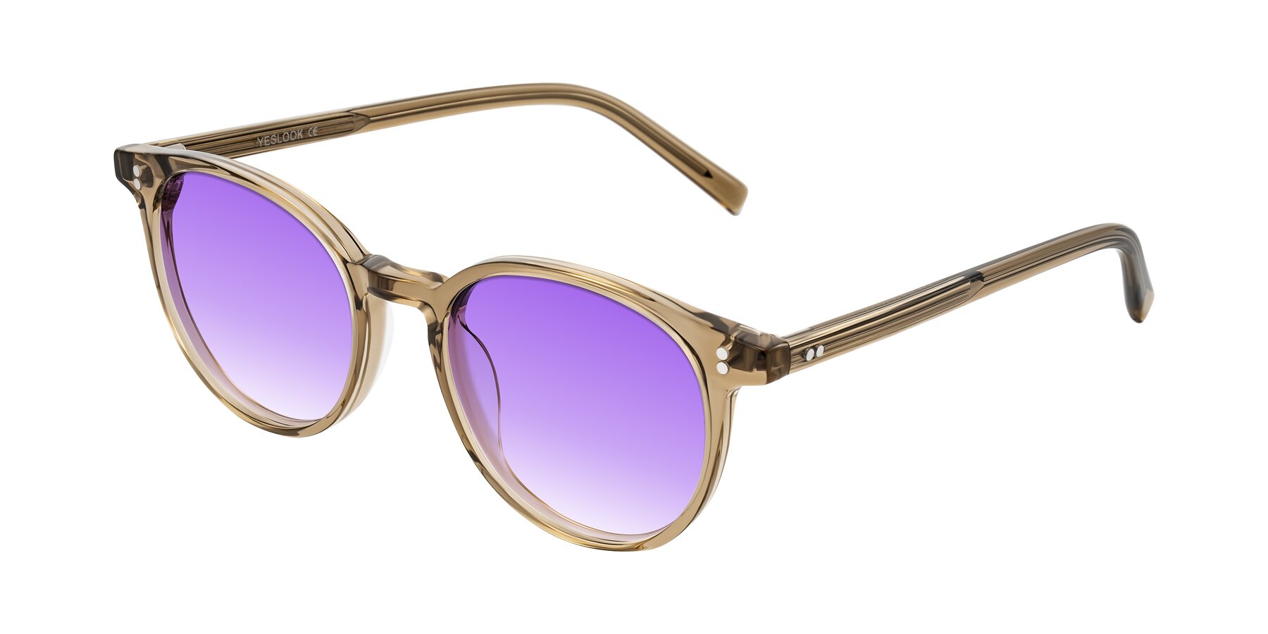 Angle of Haharou in Light Brown with Purple Gradient Lenses