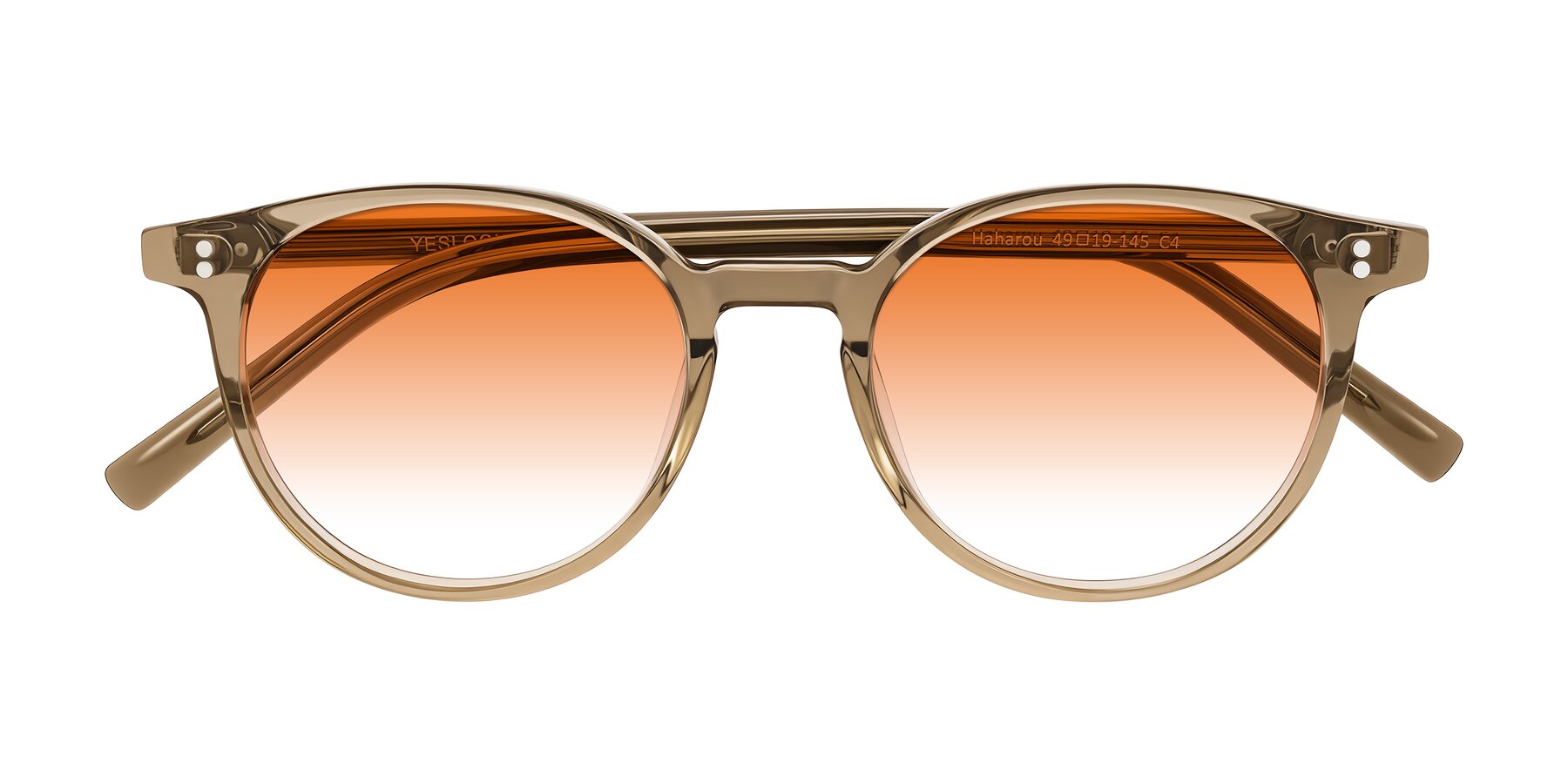 Folded Front of Haharou in Light Brown with Orange Gradient Lenses