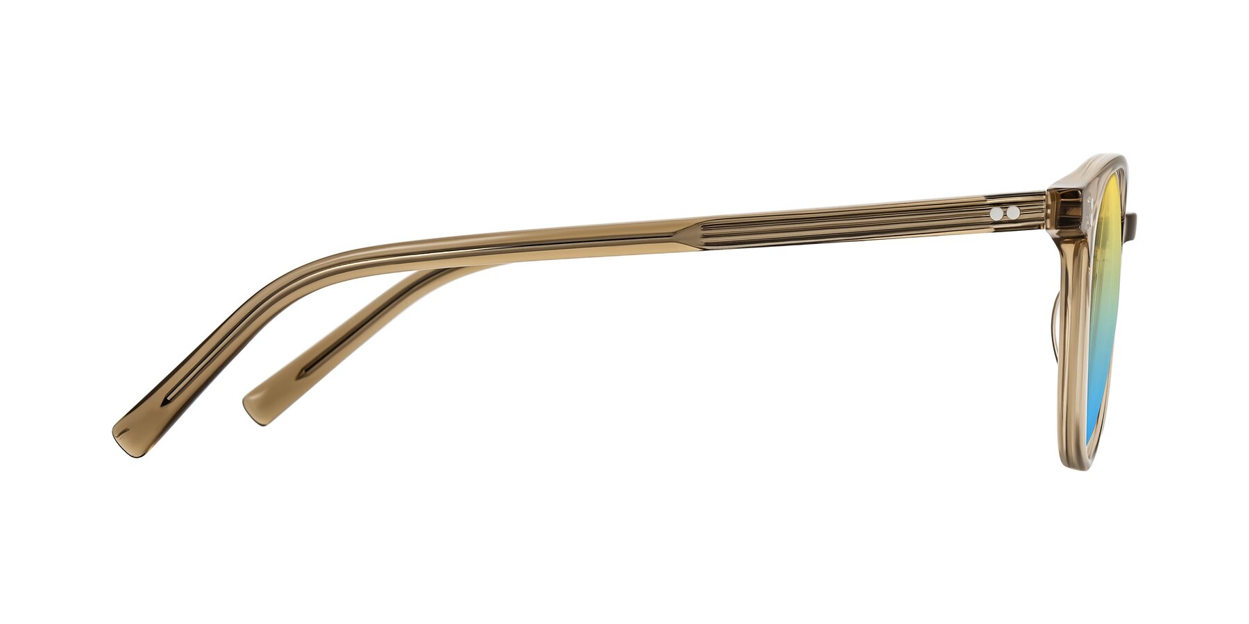 Side of Haharou in Light Brown with Yellow / Blue Gradient Lenses