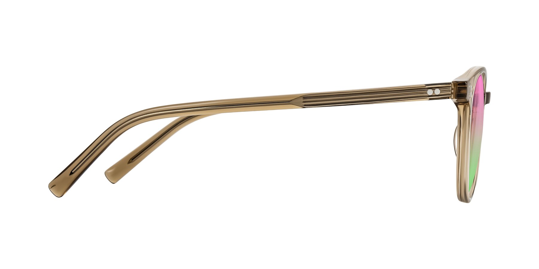 Side of Haharou in Light Brown with Pink / Green Gradient Lenses