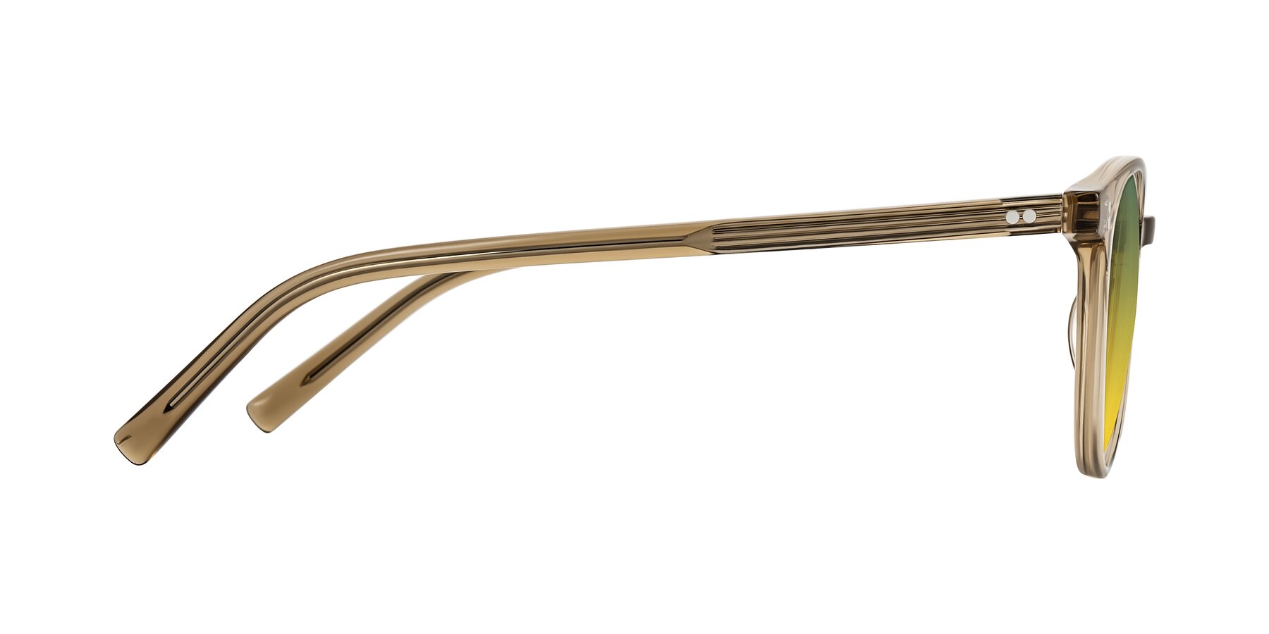 Side of Haharou in Light Brown with Green / Yellow Gradient Lenses