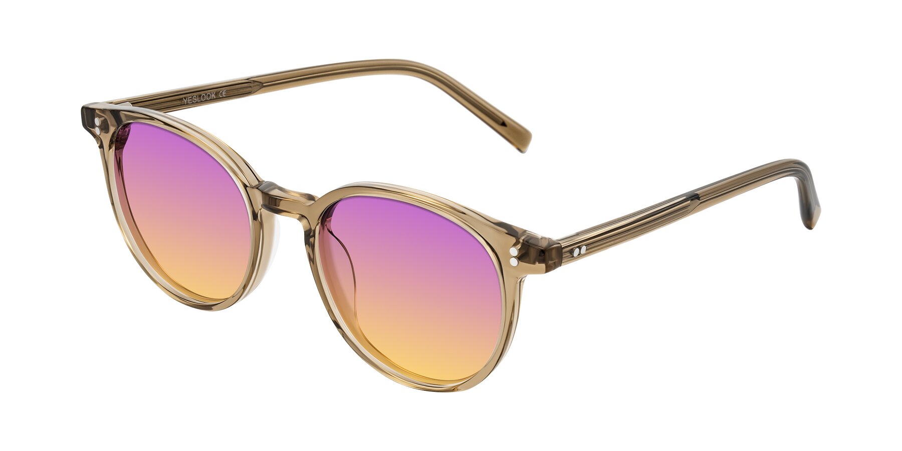 Angle of Haharou in Light Brown with Purple / Yellow Gradient Lenses