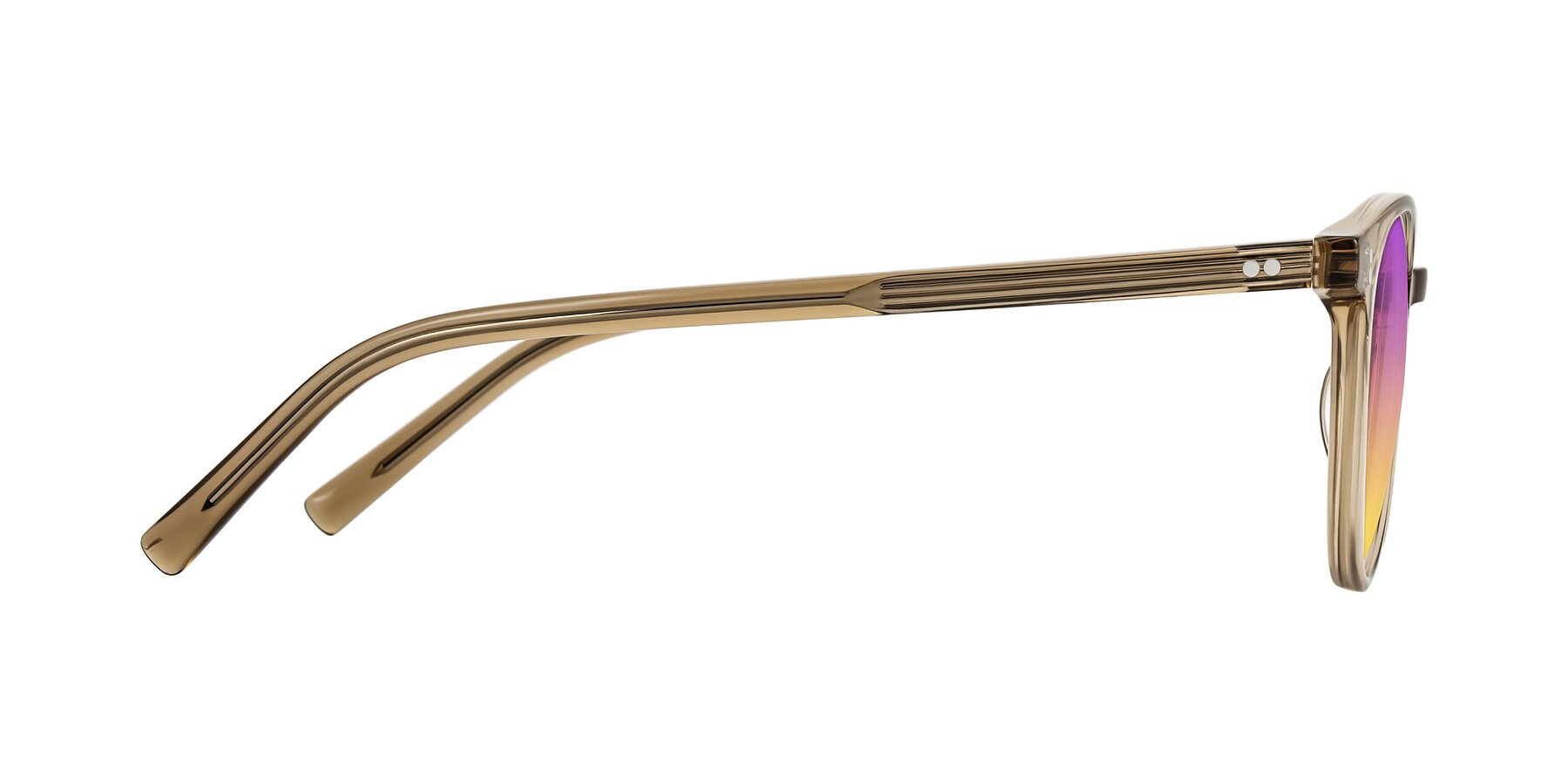 Side of Haharou in Light Brown with Purple / Yellow Gradient Lenses