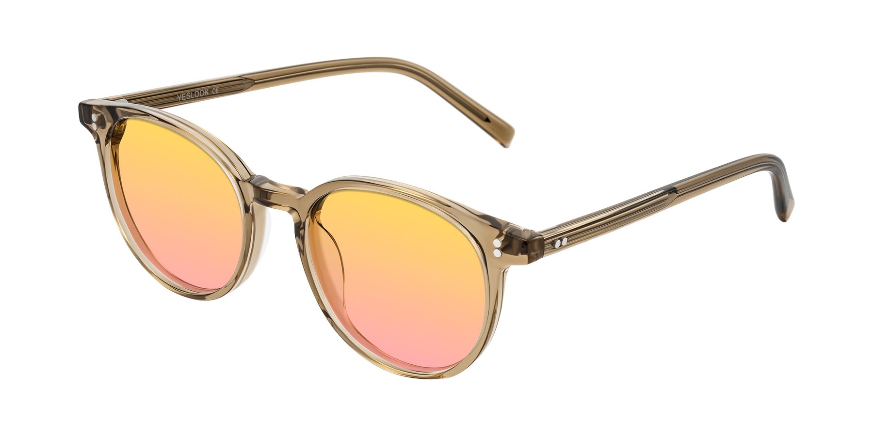 Angle of Haharou in Light Brown with Yellow / Pink Gradient Lenses