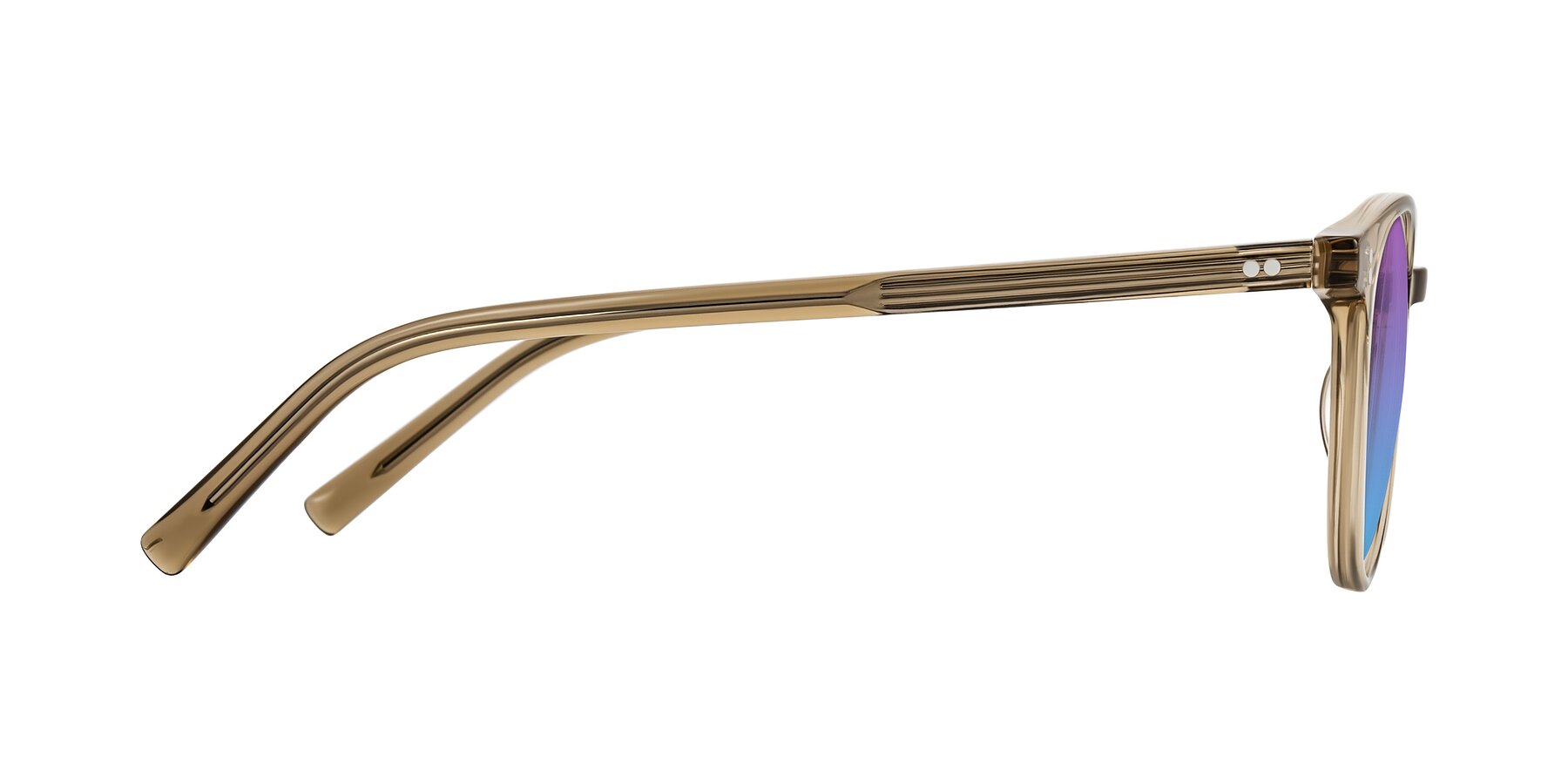 Side of Haharou in Light Brown with Purple / Blue Gradient Lenses