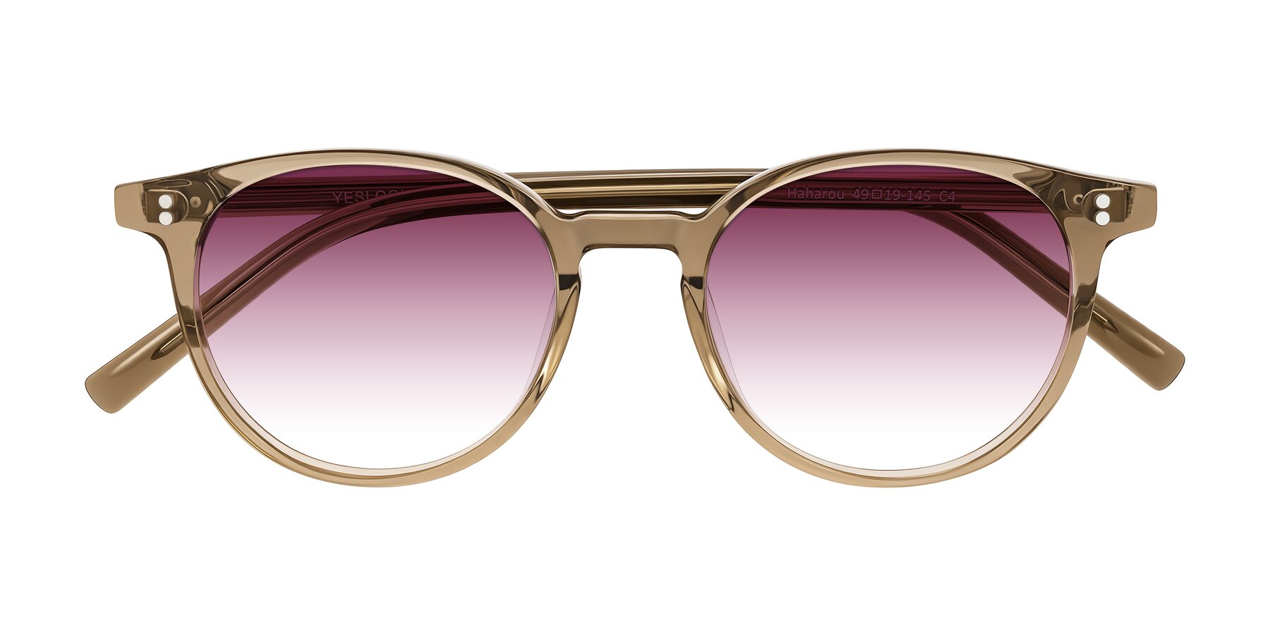Folded Front of Haharou in Light Brown with Wine Gradient Lenses