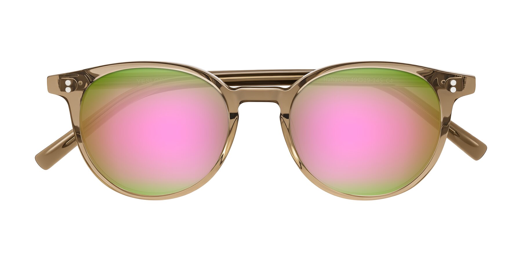 Folded Front of Haharou in Light Brown with Pink Mirrored Lenses