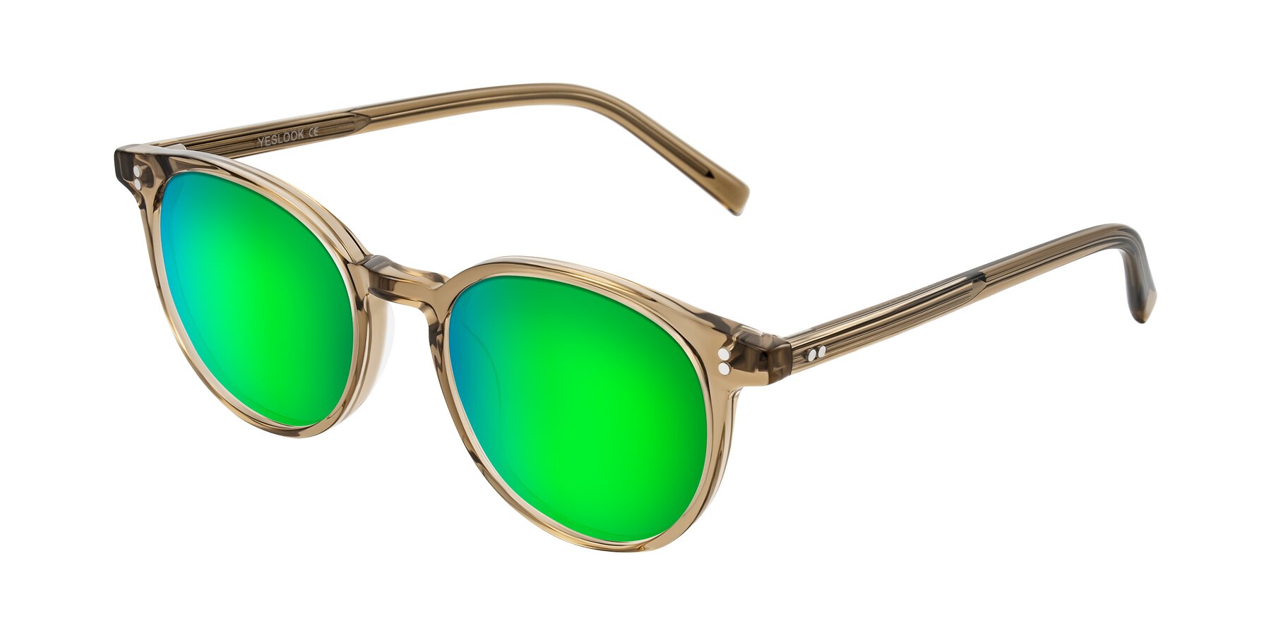 Angle of Haharou in Light Brown with Green Mirrored Lenses