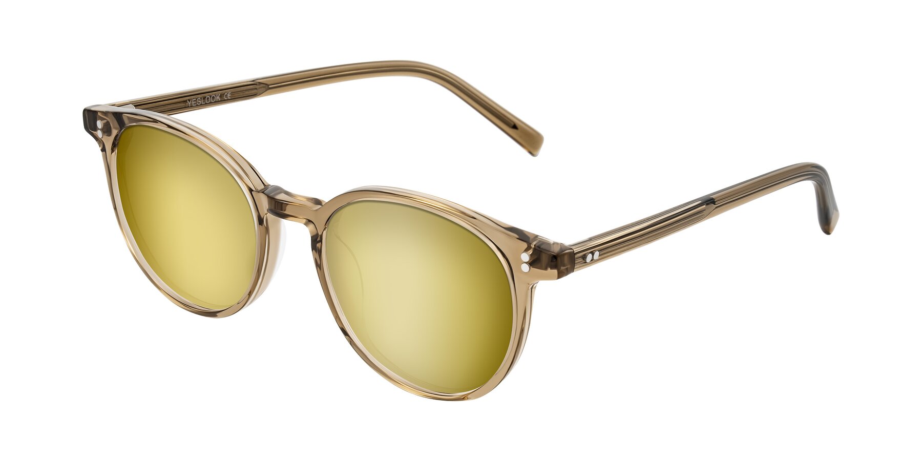 Angle of Haharou in Light Brown with Gold Mirrored Lenses