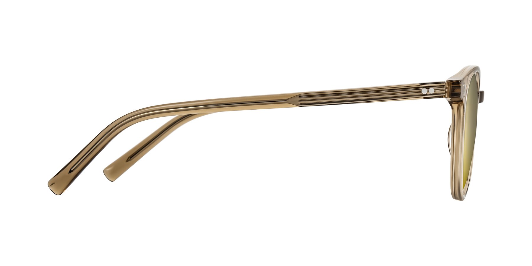 Side of Haharou in Light Brown with Gold Mirrored Lenses