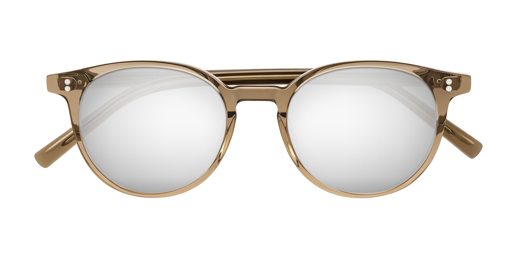 Folded Front of Haharou in Light Brown with Silver Mirrored Lenses
