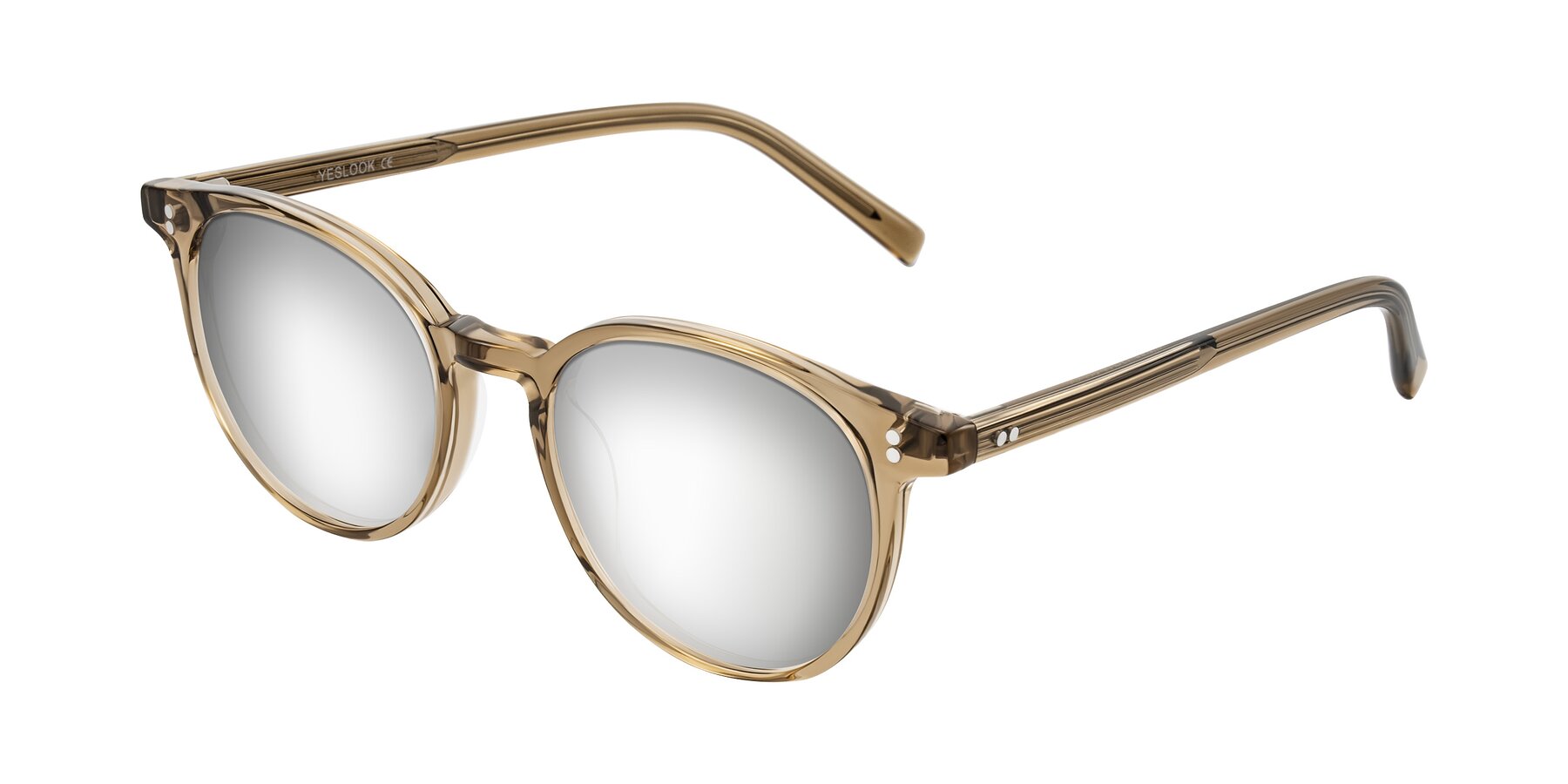 Angle of Haharou in Light Brown with Silver Mirrored Lenses