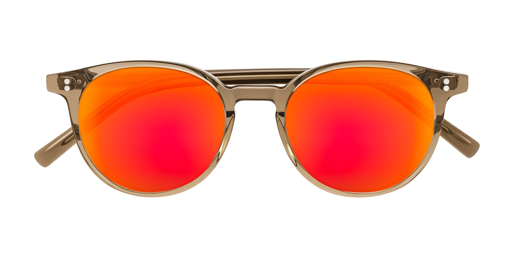 Folded Front of Haharou in Light Brown with Red Gold Mirrored Lenses