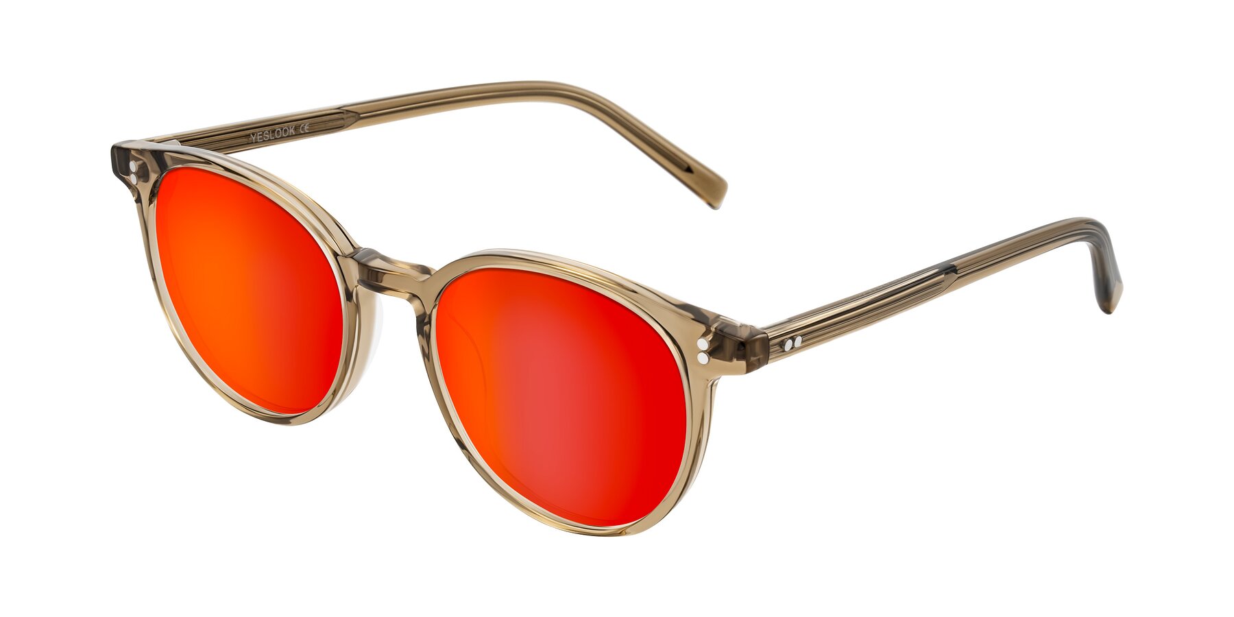 Angle of Haharou in Light Brown with Red Gold Mirrored Lenses