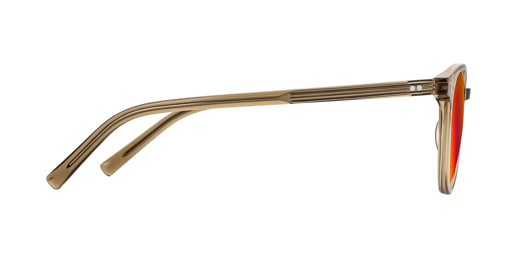 Side of Haharou in Light Brown with Red Gold Mirrored Lenses