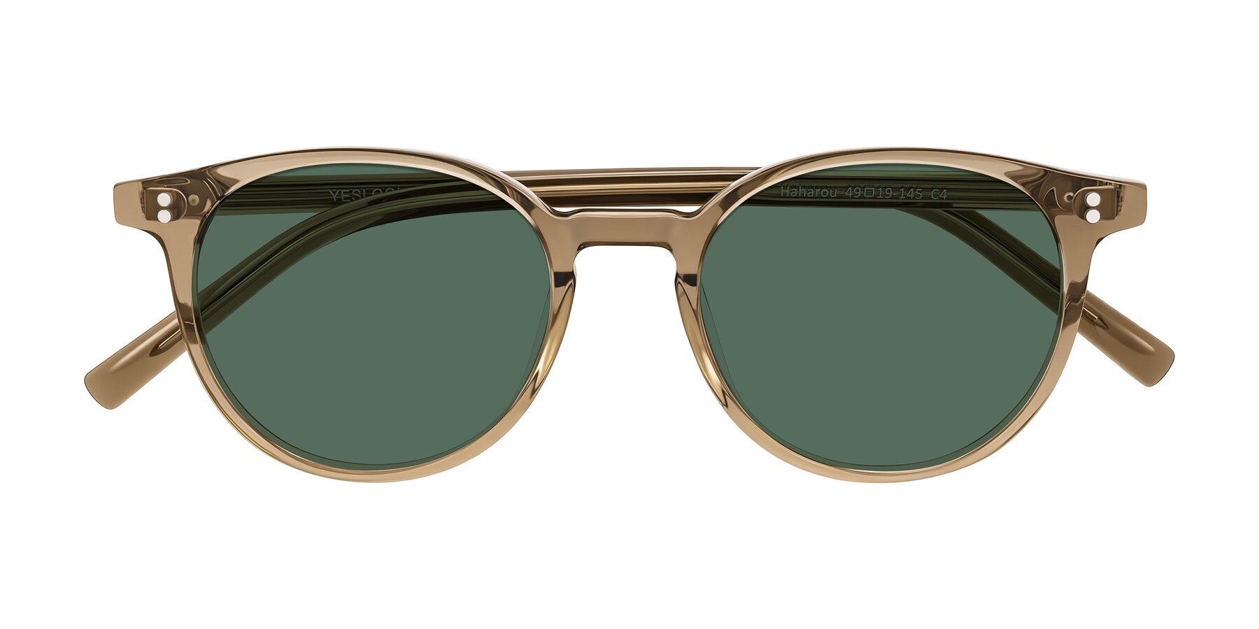 Folded Front of Haharou in Light Brown with Green Polarized Lenses