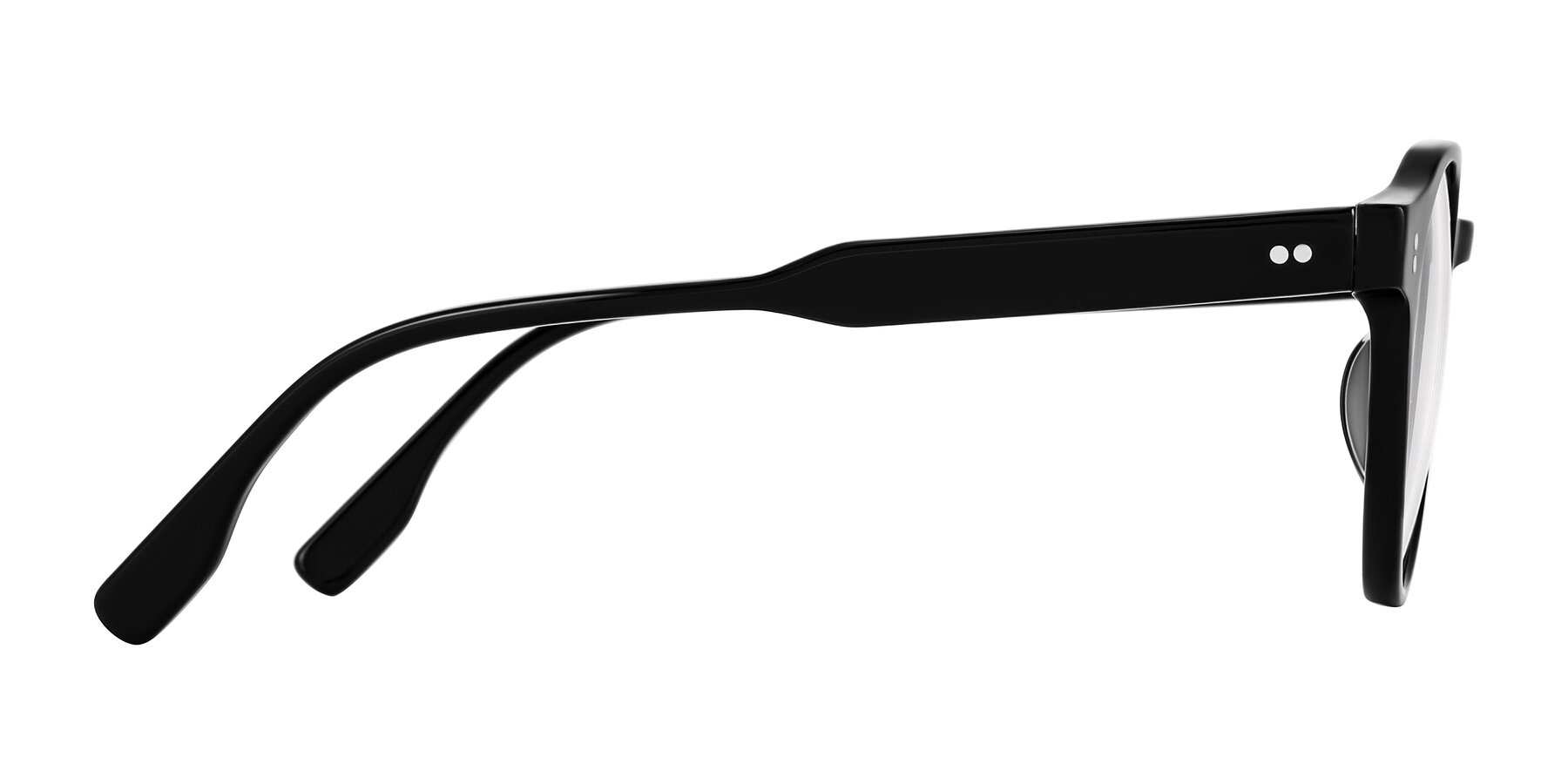 Side of Vaswat in Black with Clear Eyeglass Lenses