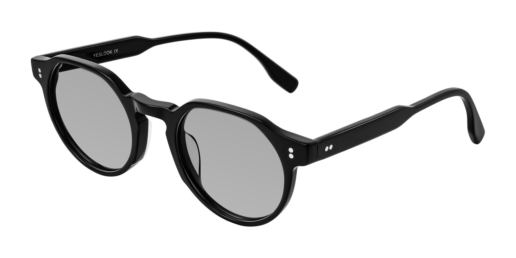 Angle of Vaswat in Black with Light Gray Tinted Lenses