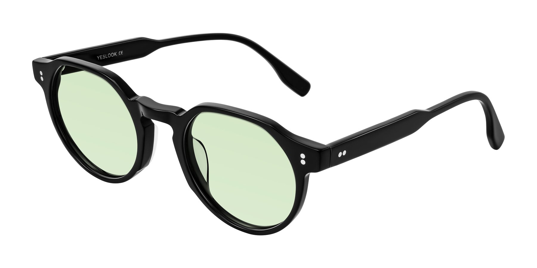 Angle of Vaswat in Black with Light Green Tinted Lenses