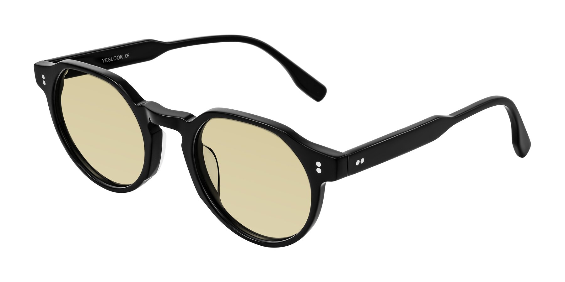 Angle of Vaswat in Black with Light Champagne Tinted Lenses