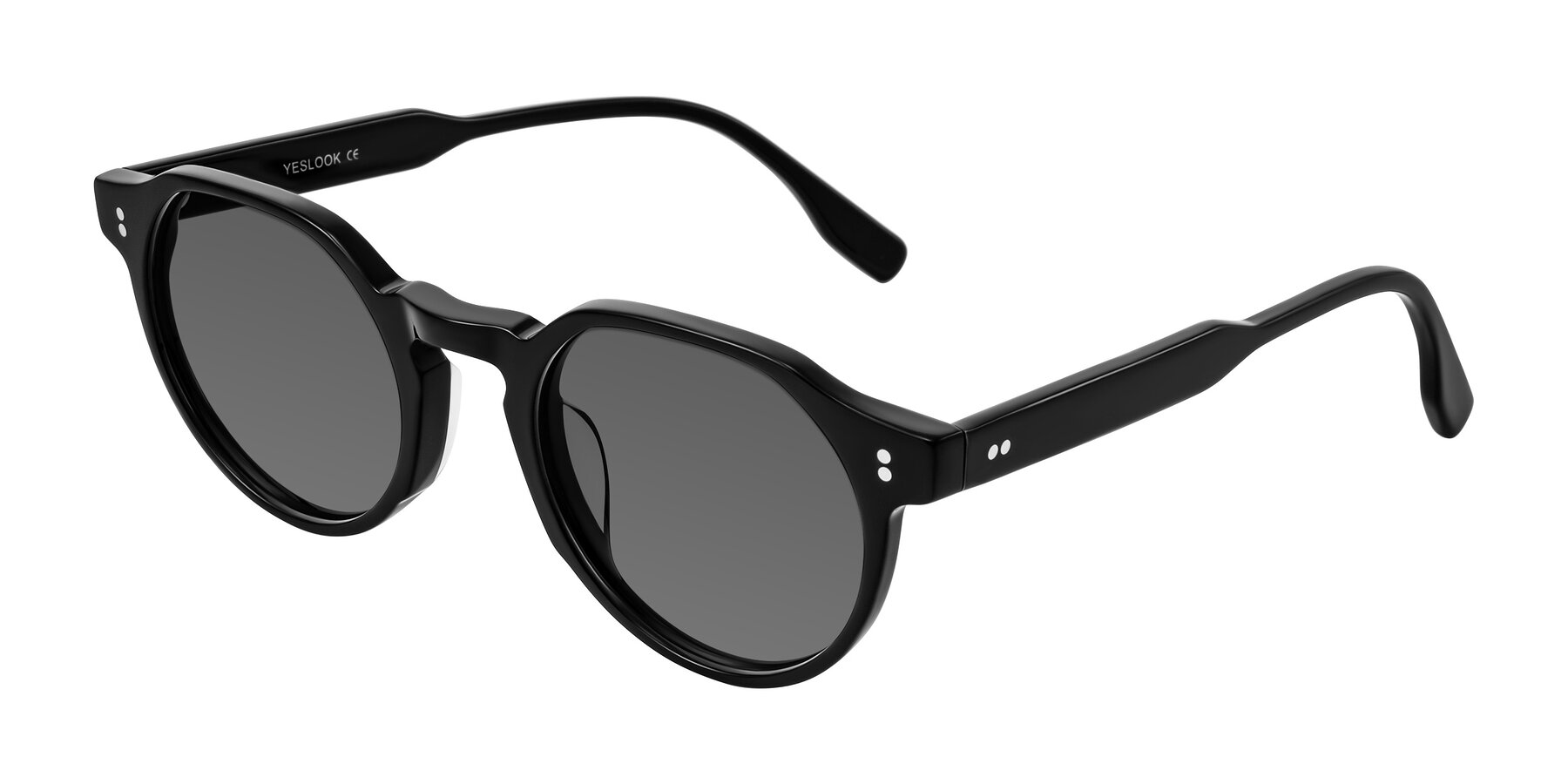 Angle of Vaswat in Black with Medium Gray Tinted Lenses