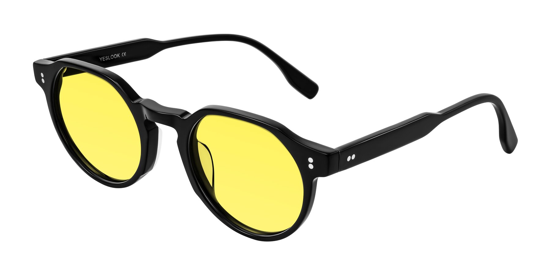 Angle of Vaswat in Black with Medium Yellow Tinted Lenses