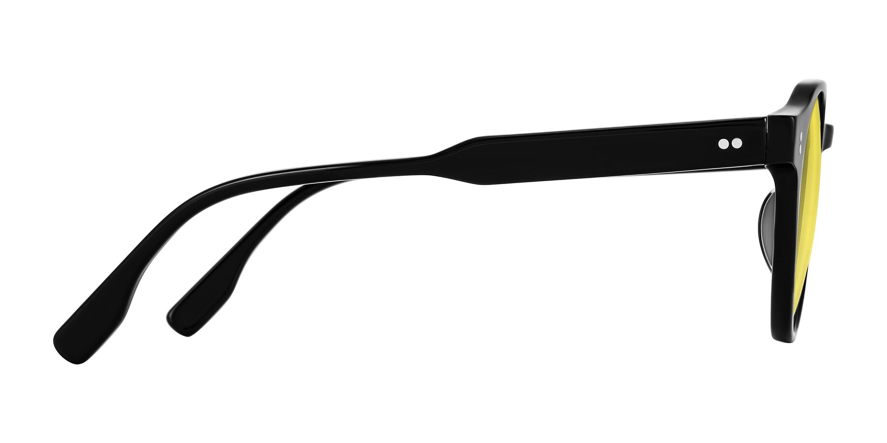 Side of Vaswat in Black with Medium Yellow Tinted Lenses