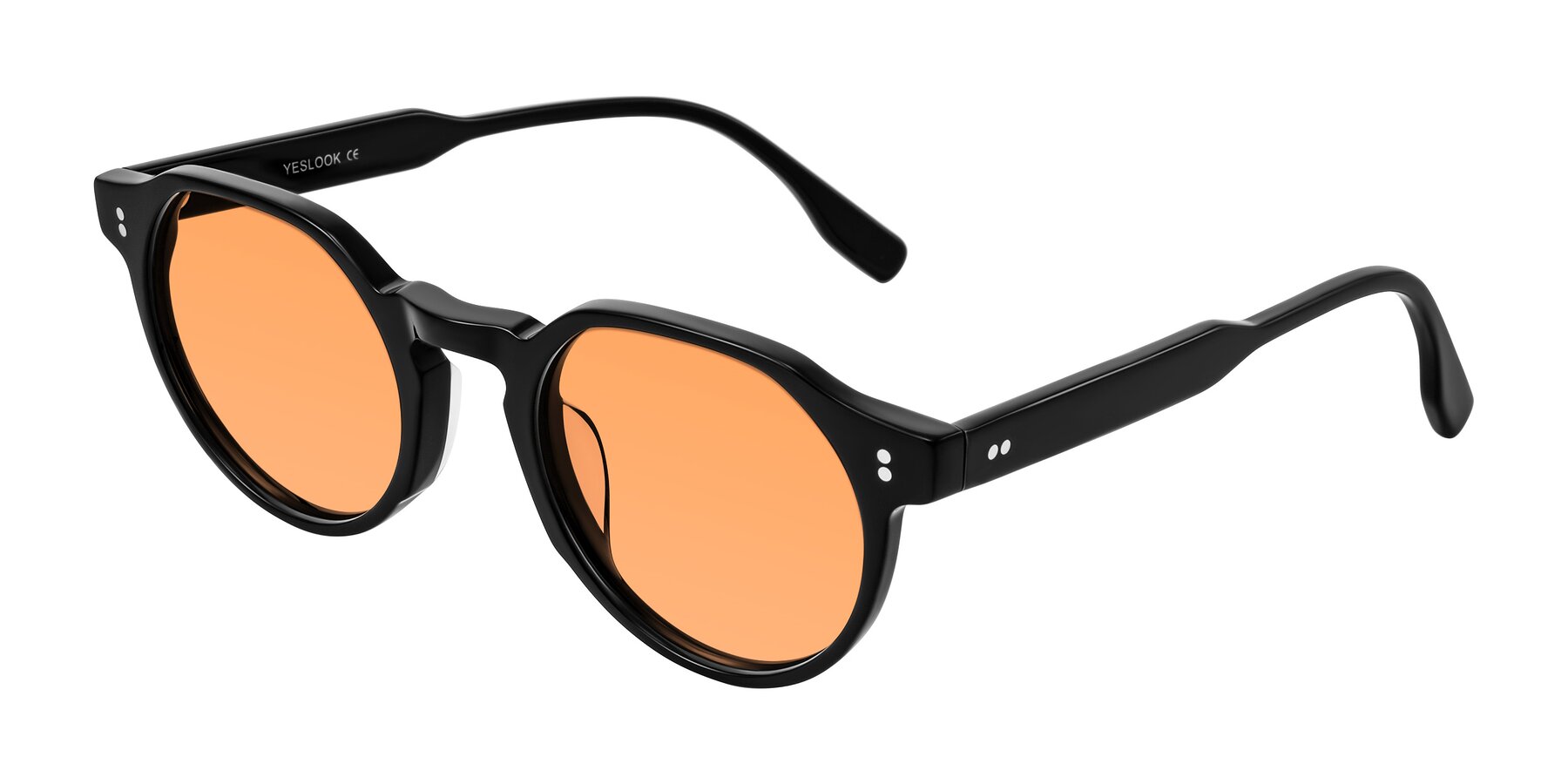 Angle of Vaswat in Black with Medium Orange Tinted Lenses