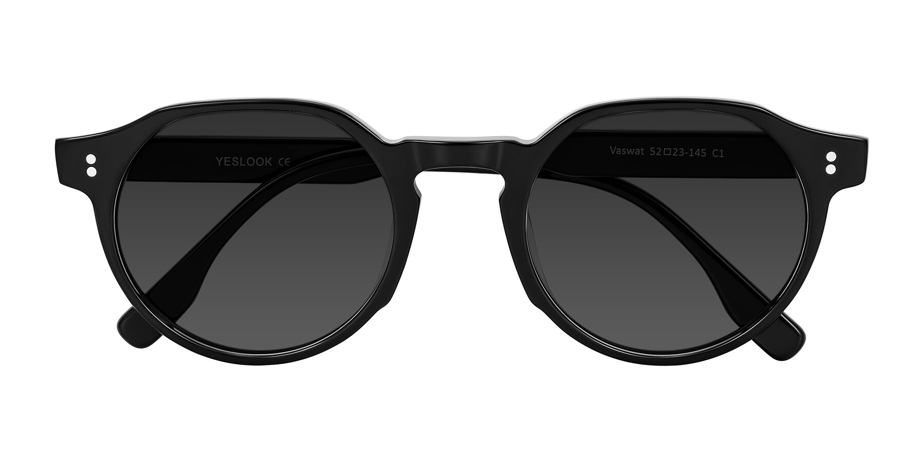 Folded Front of Vaswat in Black with Gray Tinted Lenses