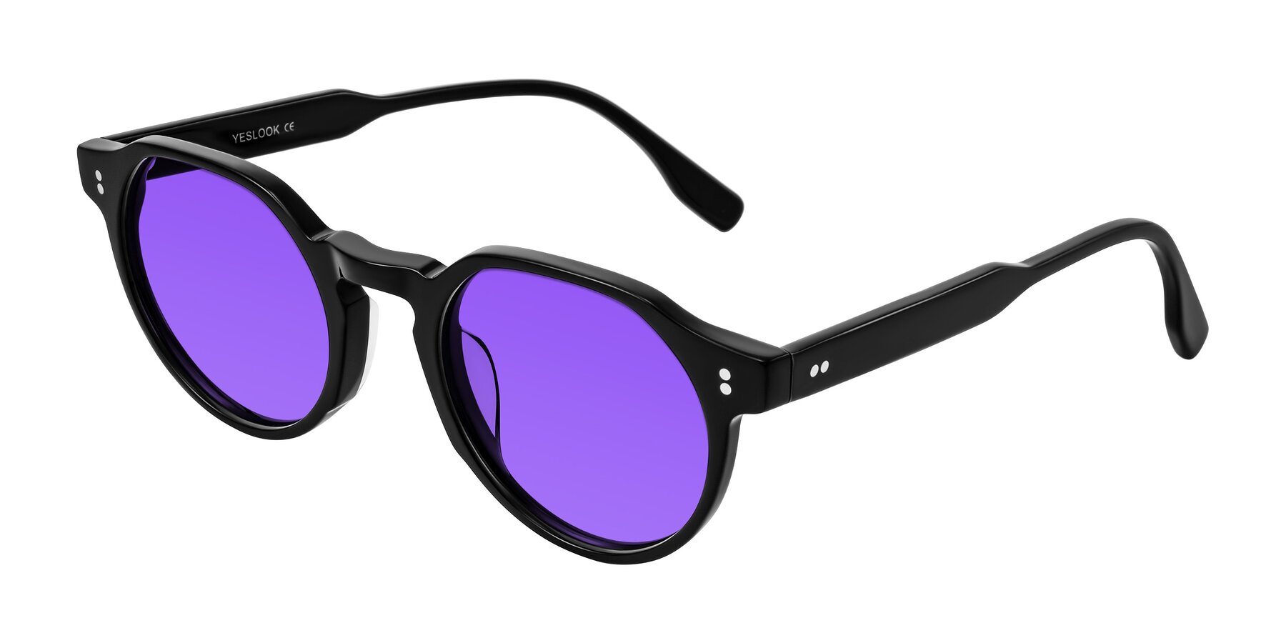 Angle of Vaswat in Black with Purple Tinted Lenses