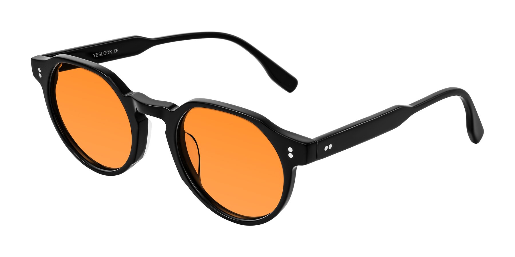 Angle of Vaswat in Black with Orange Tinted Lenses