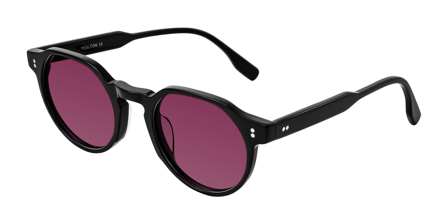 Angle of Vaswat in Black with Wine Tinted Lenses