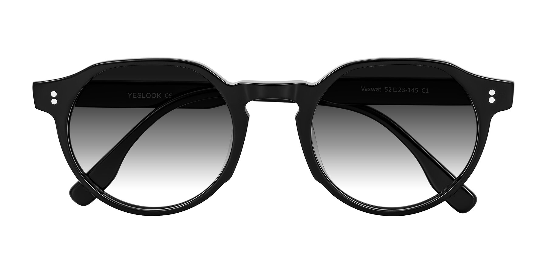 Folded Front of Vaswat in Black with Gray Gradient Lenses