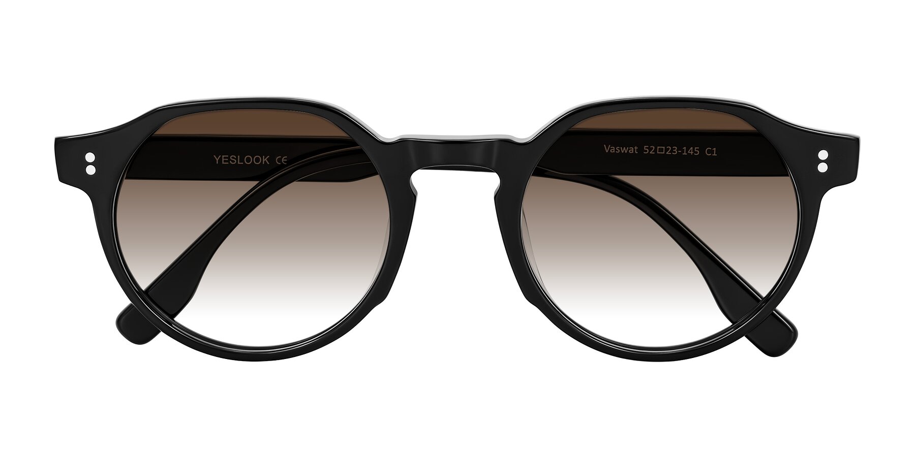Folded Front of Vaswat in Black with Brown Gradient Lenses