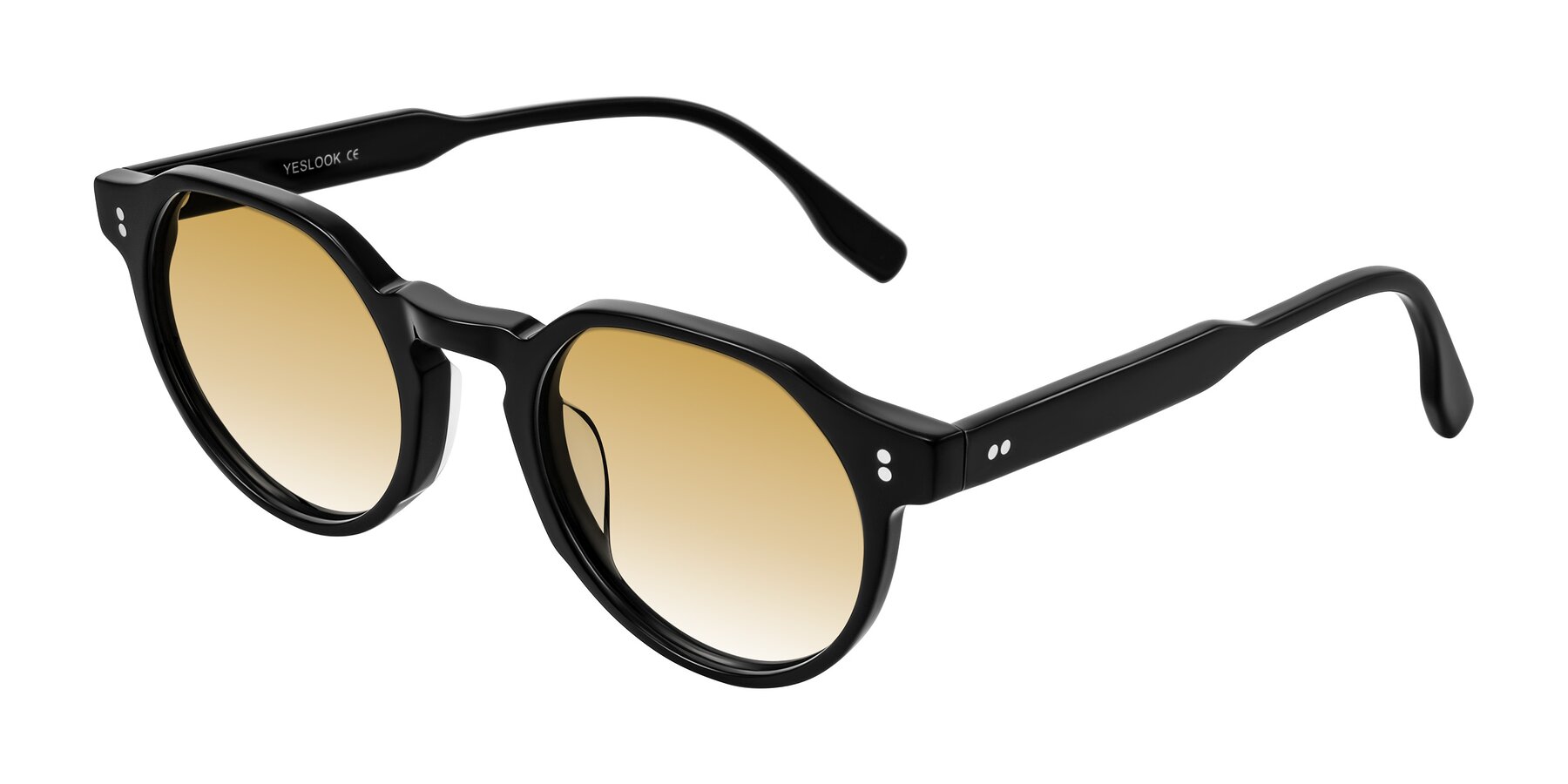 Angle of Vaswat in Black with Champagne Gradient Lenses