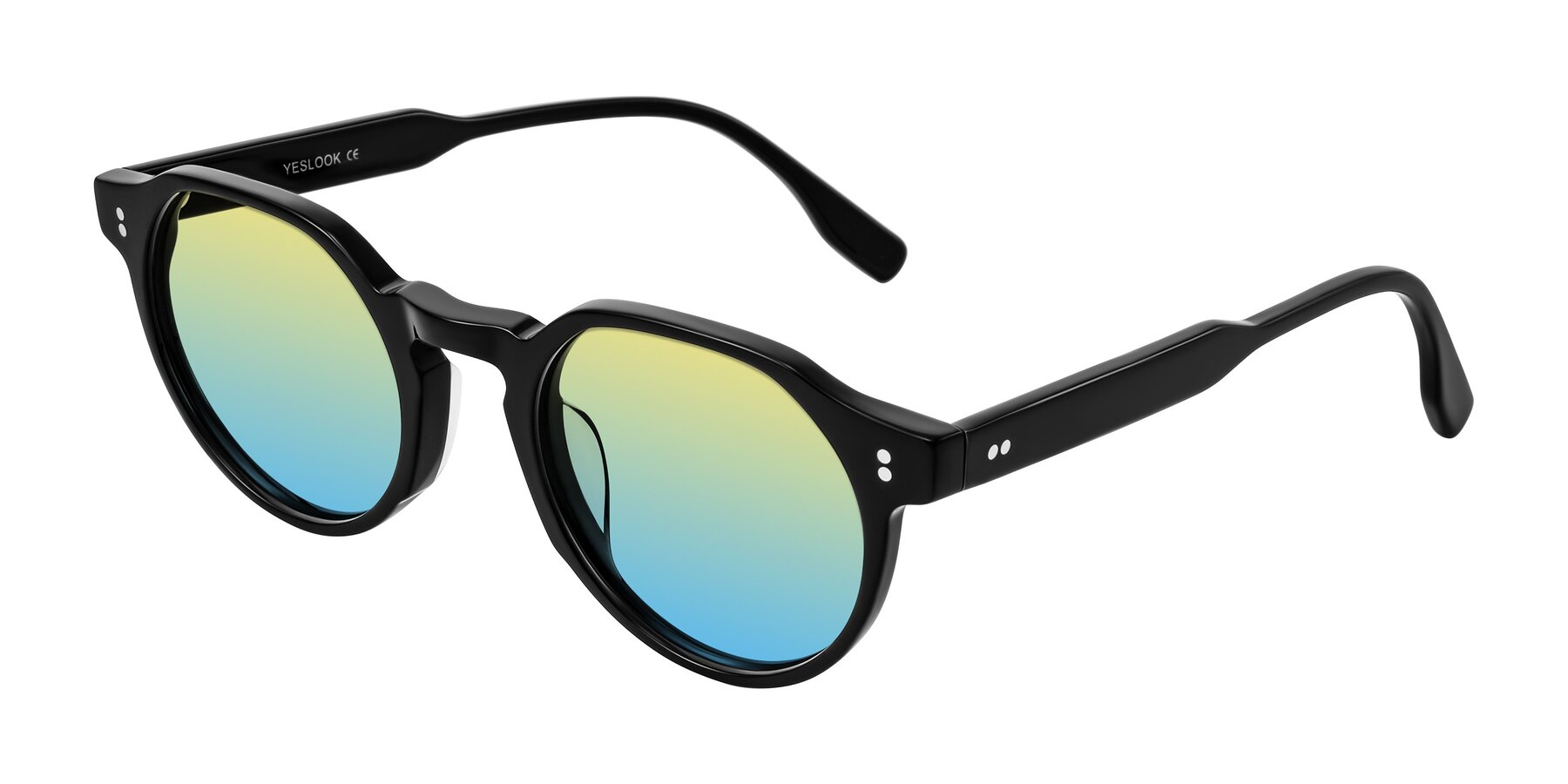 Angle of Vaswat in Black with Yellow / Blue Gradient Lenses