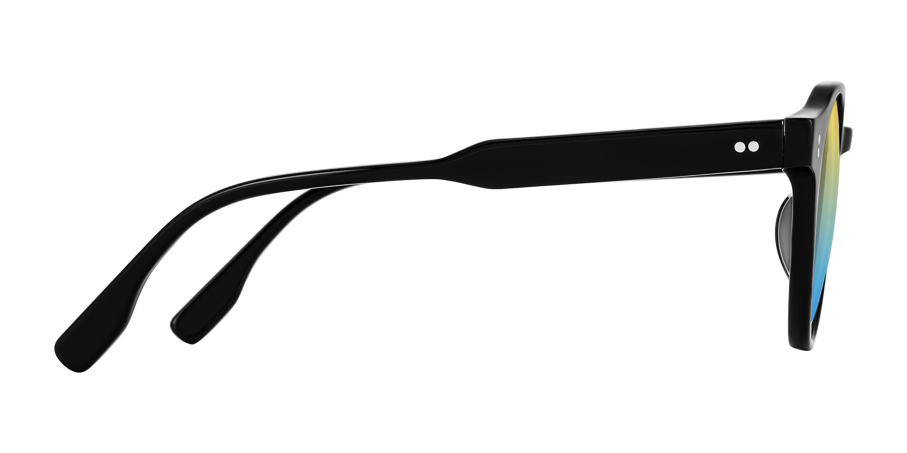 Side of Vaswat in Black with Yellow / Blue Gradient Lenses