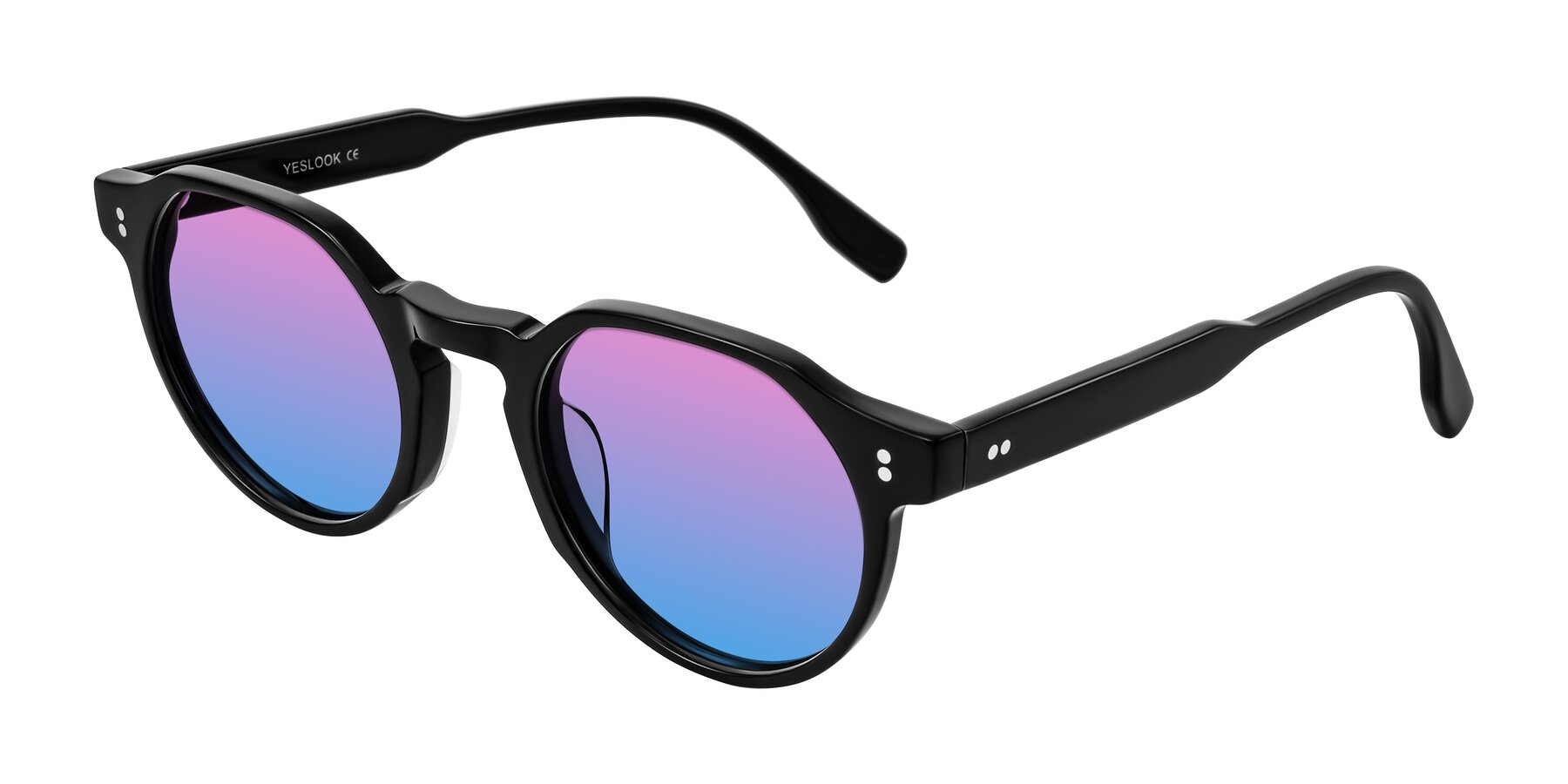 Angle of Vaswat in Black with Pink / Blue Gradient Lenses