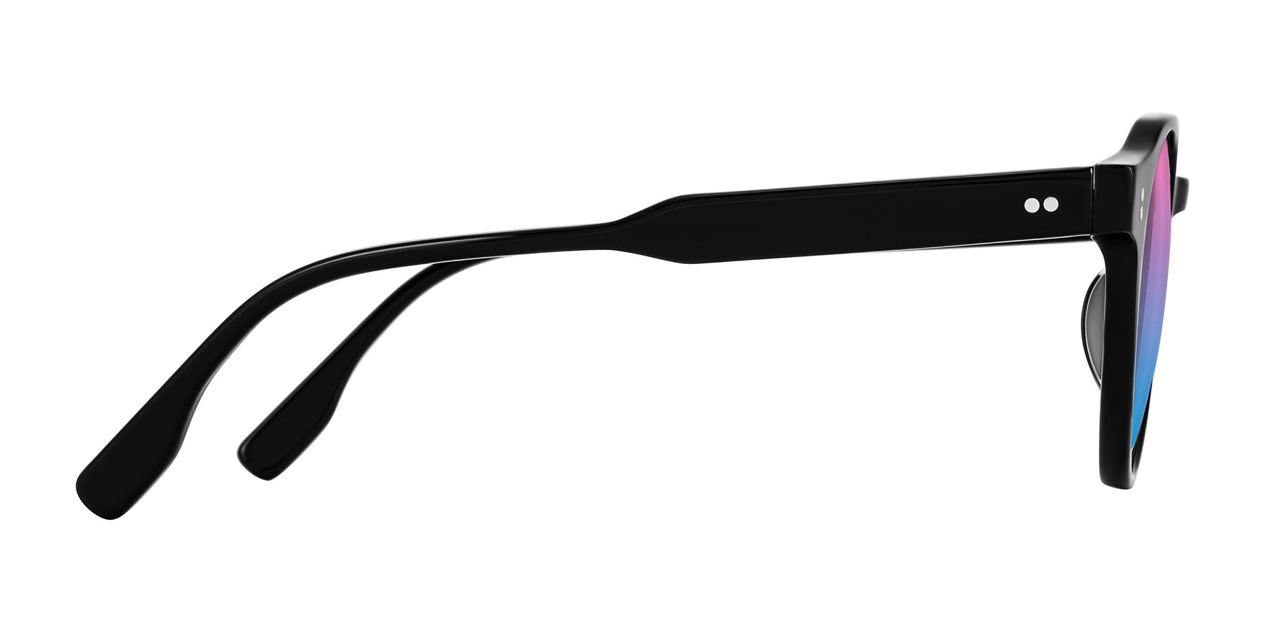 Side of Vaswat in Black with Pink / Blue Gradient Lenses